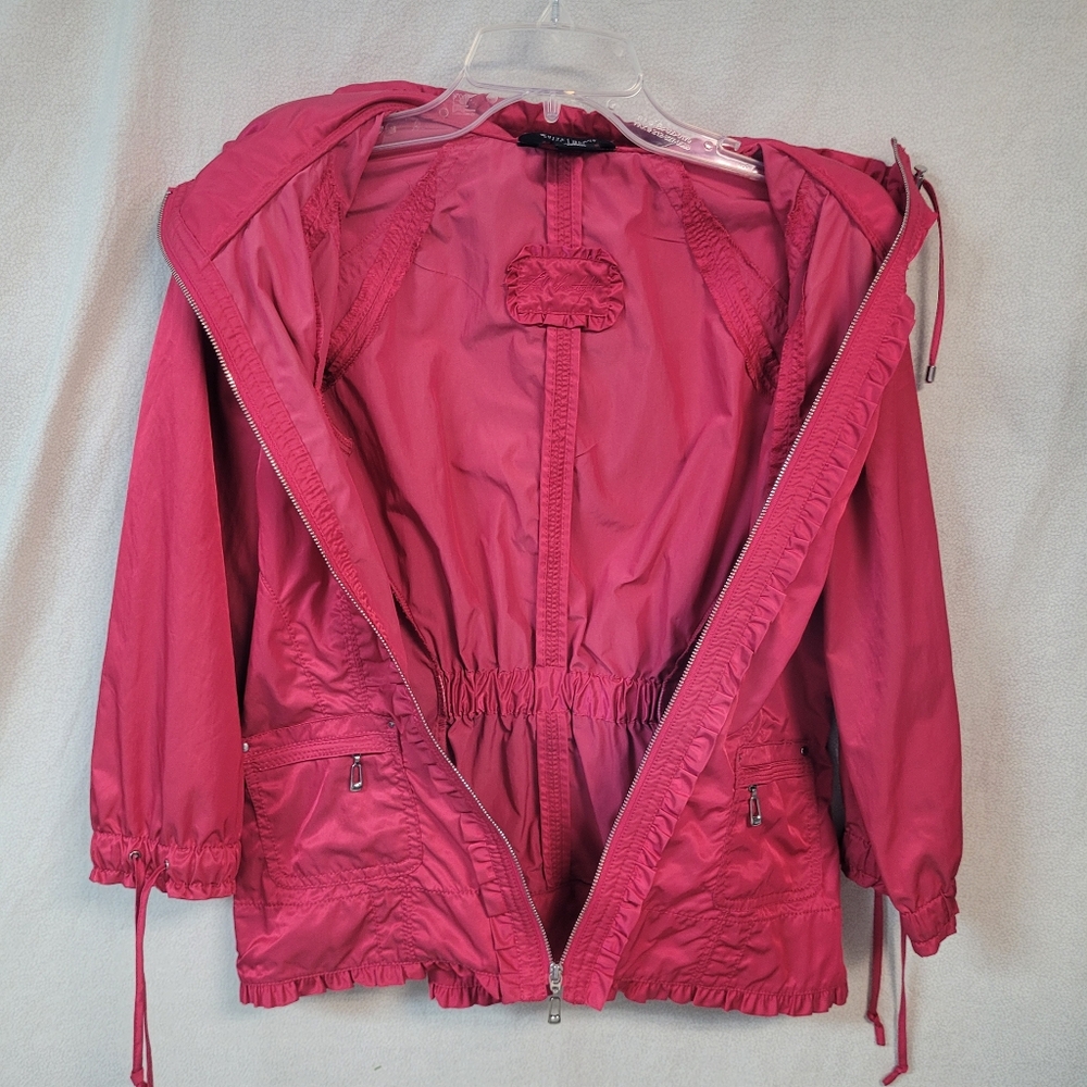 White House Black Market Watermelon Barbie Pink Utility Jacket, Size 6 Spring - Picture 7 of 9